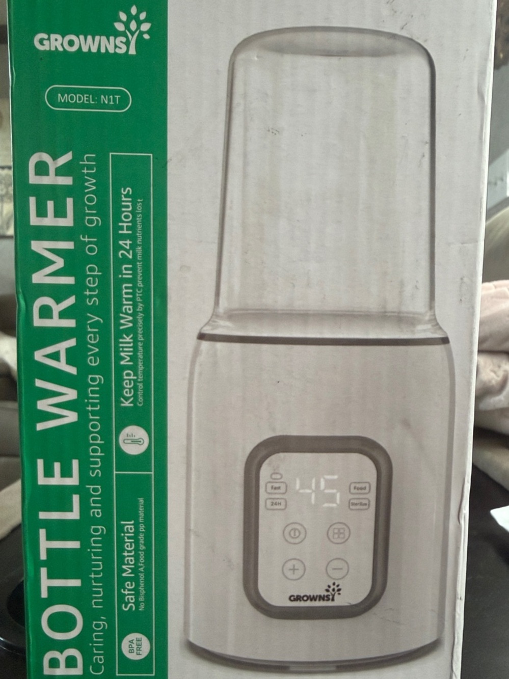 GROWNSY Bottle Warmer in White - Fast, Safe Milk Warming
